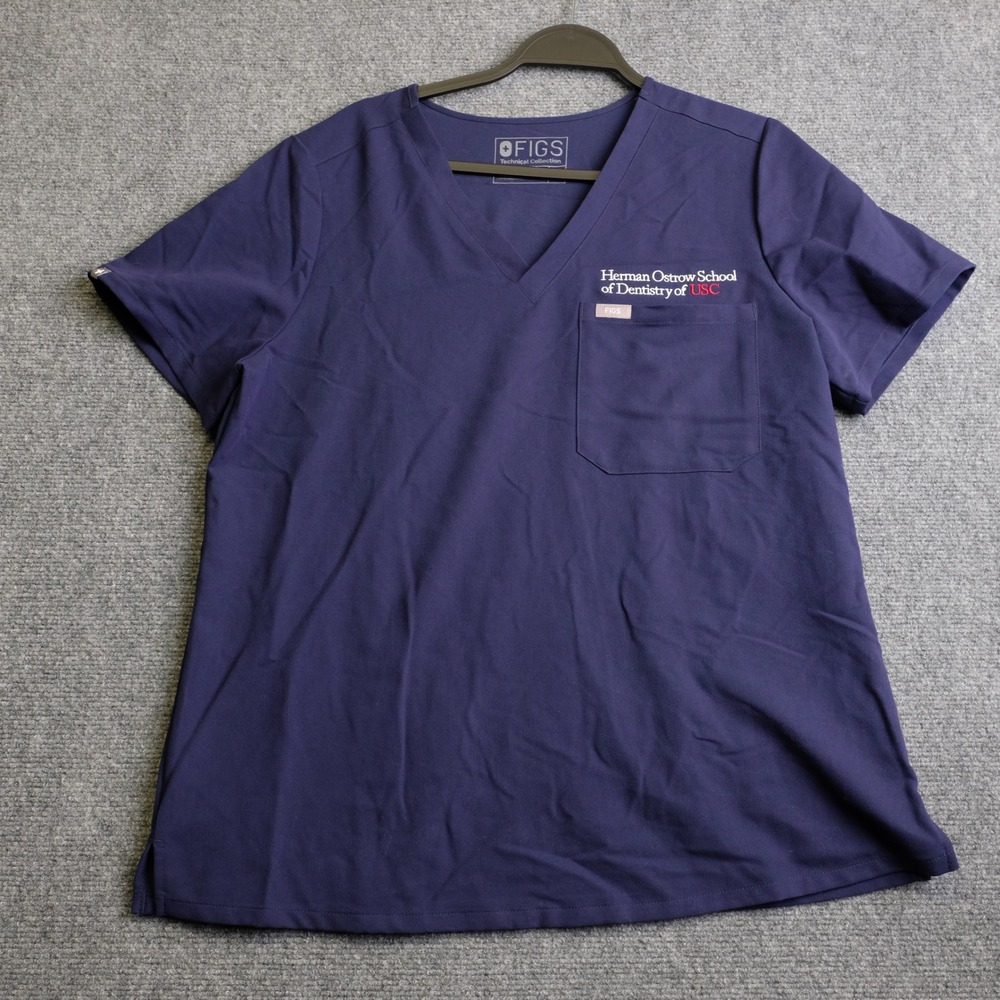FIGS Scrub Top Womens Large Blue USC Dentistry Medical Nurse Dental FW1000
